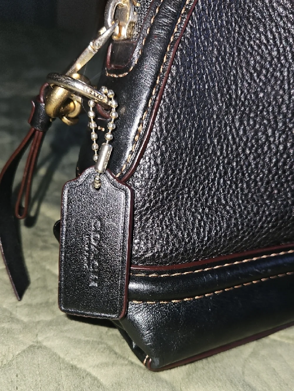 Coach Black Pebbled Leather Crossbody with Gold Hardware - Picture 6 of 7
